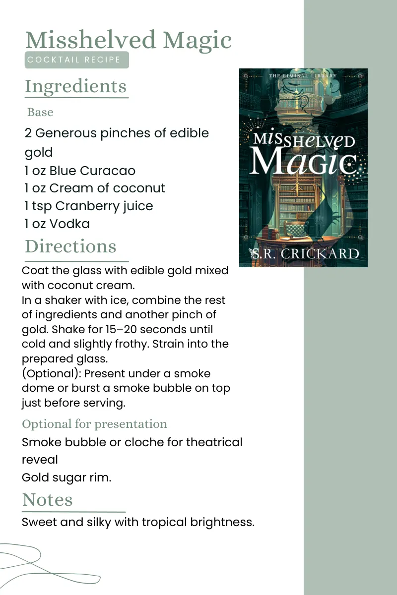 Misshelved Magic cocktail recipe card